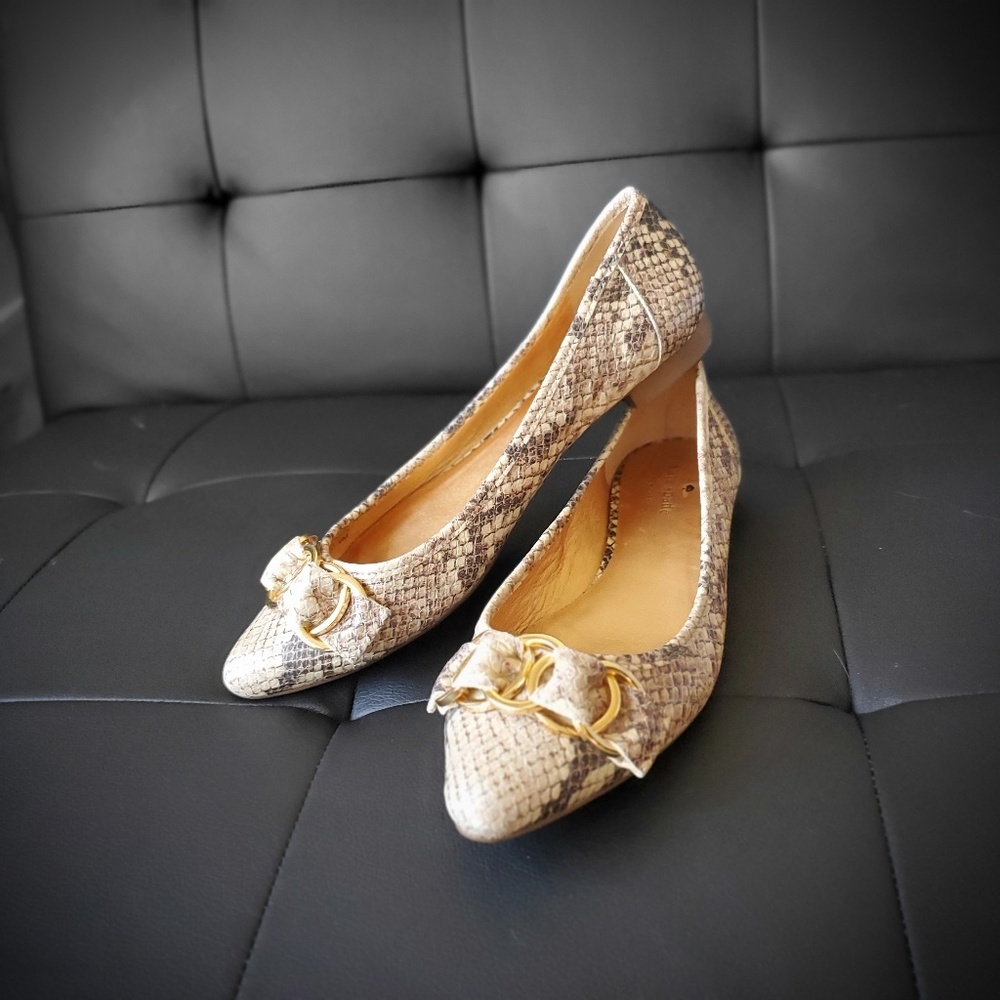 Kate Spade Snake Skin Slip On Flats